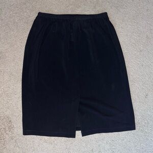 Saks Fifth Avenue Black Pencil Skirt with Front Slit